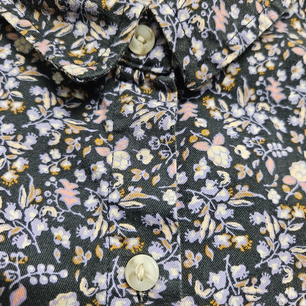 Universal Thread Navy Floral Button-Up Roll Cuff Camp Shirt Size XXL - Picture 6 of 11